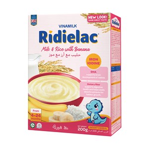 Vinamilk ridielac Gold-ซีเรียลสำหรับเด็กอายุหกเดือน-นมข้าวรสกล้วย-200กรัม X 24กล่องต่อกล่อง - Product Image 4
