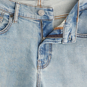 Men's Straight Leg Light Blue Denim Jeans Mid Waist Loose Fit Sand Wash Cotton Casual Streetwear Winter Pants Autumn Style - Product Image 6