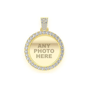 Colgante de Plata 925 Bañado en Oro Personalizable con Foto, Estilo Hip Hop, Diamantes Cultivados en Laboratorio, Colgantes Finos, Ideas de Regalo - Product Image 1