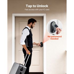 Cerradura Electrónica Biométrica de Huella Dactilar con Bloqueo Automático y Código de Un Solo Uso, y Contraseña Anti-Espionaje para Puertas de Madera - Product Image 4
