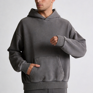 Sudadera con Capucha de Corte Cuadrado para Hombre, Personalizada, de Algodón Grueso, Fabricante OEM de Marca Privada - Product Image 6