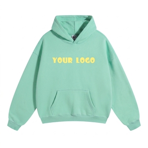 Sweat à capuche unisexe de luxe surdimensionné 100 % coton avec impression de logo personnalisé, couleur unie, éco-responsable, streetwear de marque - Product Image 6