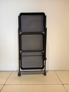 Three-Layer Metal <b>Storage</b> Cart with Wheels Minimalist Design <b>for</b> Kitchen Sundries KTS-230512-04 - Product Image 5