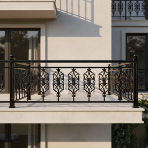 Barandillas Modernas de Aluminio y Hierro Fundido para Balcón y Escaleras, Diseño sin Marco, Resistentes al Óxido, al Agua y a los Rayos UV - Product Image 1