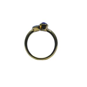 Wedding Wear 925 Sterling <b>Silver</b> Gold Plated Jewelry Blue Topaz <b>Emerald</b> Kyanite Gemstone Women Wear <b>Ring</b> - Product Image 3