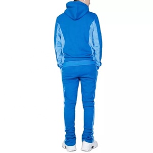 Latest Design <b>Plain</b> <b>Tracksuits</b> Men Zipper Hoodie With Stacked Pant Two Piece Set Winter Sets Stack Suit - Product Image 3