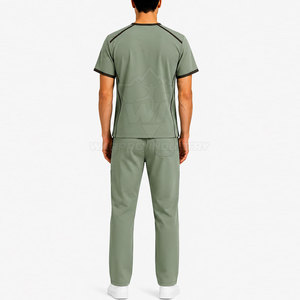 Ensemble de tenue de travail élégante pour hommes, vêtements de travail pour le secteur de la santé, avec un design moderne à col en V, tissu doux, plusieurs poches et mouvements confortables - Product Image 4