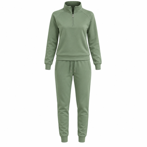 <b>Plain</b> <b>Tracksuits</b> for Women's Customized Women's Fashionable 2-Piece Outdoor Hooded Jogging <b>Tracksuit</b> Set for Winter Wholesale - Product Image 4