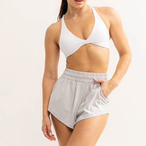 Shorts de Verano para Mujer, Cintura Media, Elásticos, Lavados, Cómodos, Transpirables, Tela de Spandex/Poliéster, Patrón Bordado - Product Image 2