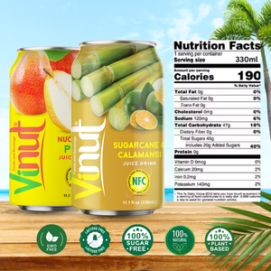 Para VINUT 330ml Caña de azúcar y jugo de Calamansi Sin OGM Sin lácteos Sin gluten Etiqueta privada para adultos y niños Muestra gratis en - Product Image 3