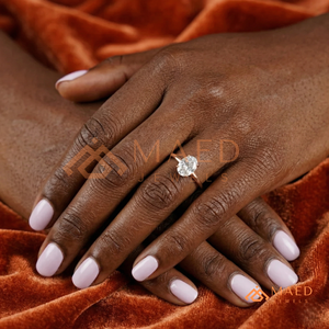 Moissanite Oval <b>Solitaire</b> <b>Ring</b> for Women Rose Gold Engagement Anniversary Jewelry Elegant Daily Wear Style - Product Image 4