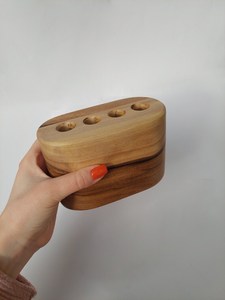 Cepillo de Dientes de Bambú con Estuche, Set de Viaje Ecológico, Diseño Minimalista, Forma Redonda, Dos Piezas - Product Image 3