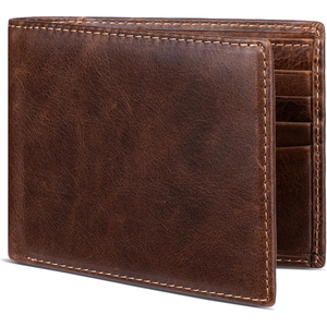 Men's Fashion <b>Business</b> Bifold <b>Wallet</b> Retro Short Handmade Multi <b>Card</b> Holder Genuine Leather Cotton Crocodile Open 4 Inch High - Product Image 1