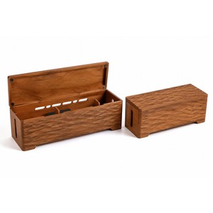 Boîte de gestion des câbles en bois de manguier en gros |   Organisateur magnétique artisanal - Product Image 5