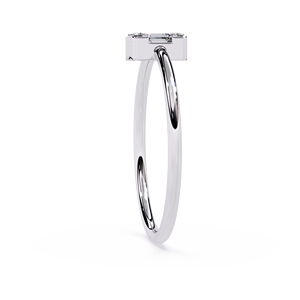 Bague de fiançailles en platine avec diamant taille émeraude et diamants latéraux ronds, certifiée GIA, bijoux classiques pour femmes - Product Image 3