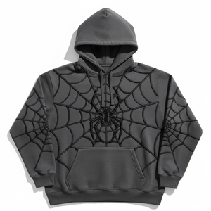 <b>Men's</b> 100% Cotton <b>Spider</b> Web Graphic Pullover Hoodie 3D <b>Spider</b> Design Casual Streetwear Fleece Winter - Product Image 1