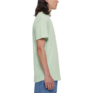 Camiseta de Manga Corta para Hombre, Cuello Redondo, Color Verde Menta, Corte Regular, Informal, Color Sólido, Algodón Jersey, Lisa - Product Image 4