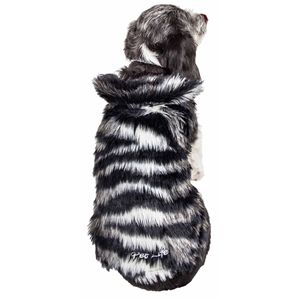 Manteau de luxe pour chien en fourrure de vison à motif zèbre, magnifique et élégant, vêtements haut de gamme pour animaux de compagnie - Product Image 3