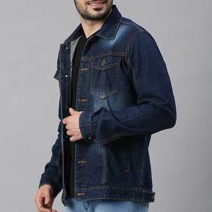 Veste en jean unie pour homme, très vendue, économique et de qualité, fabriquée en usine, pour la saison hivernale. - Product Image 2