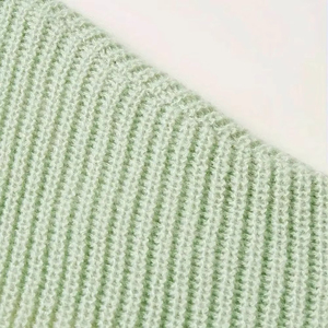 Men's Light Green Solid Knitted Pullover Sweater 14 GG Acrylic Autumn Wear Full Sleeve <b>Thick</b> Winter Wear Winter Knitted Sweater - Product Image 4