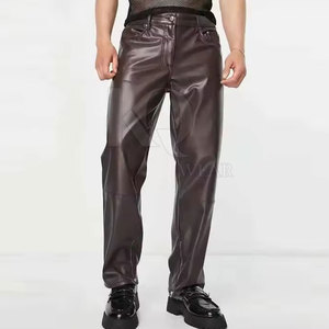 Stylish Casual Men <b>Leather</b> Pants Breathable Eco-Friendly Quick Dry Lightweight Durable Comfortable Fit for Outdoor Activities - Product Image 2