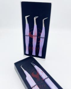 Pinzas de extensión de pestañas de acero inoxidable con etiqueta privada Aplicador de pestañas sostenible con punta de fibra plana Cosméticos de belleza - Product Image 6