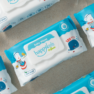 HAPPY KIDS 100 lingettes pour bébé naturelles douces professionnelles non parfumées Lingettes humides Nettoyage du visage et de la bouche - Product Image 3