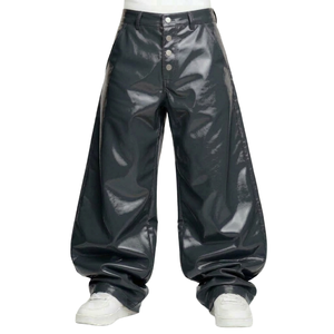 Pantalons en cuir décontractés pour l'automne et l'hiver, pantalons en cuir pour hommes, pantalons en cuir doublés en fourrure pour hommes - Product Image 6