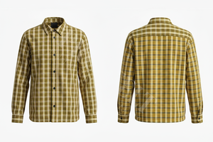 Camisa de Vestir a Cuadros de Manga Larga para Otoño y Primavera, Personalizada, Ajustada, de Algodón, con Estampado a Cuadros, Hecha a Medida para Oficina - Product Image 3