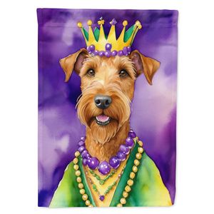 Irish Terrier King Mardi Gras Multicolor <b>Garden</b> <b>Flag</b> Mailbox Decorative Yard Banner for Patio Artwork Flower Beds Small Size - Product Image 1