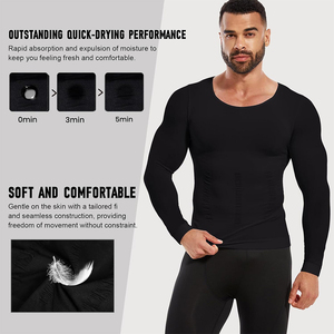 Lightweight Stretch Mens Long Sleeve Compression <b>Shirt</b> Customizable Athletic Wear For Teams And Fitness Clubs - Product Image 3