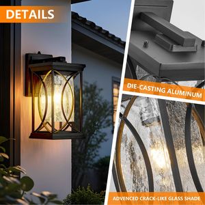 Lanterne murale extérieure en bronze huilé, petite, moderne, lumière de porche du crépuscule à l'aube, IP54, luminaire en aluminium, 220V - Product Image 3