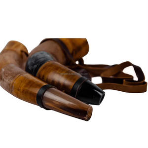 Auténtico cuerno de buey vikingo trompeta cuerno guerra soplador pulido a mano con incrustaciones de ágata natural - Product Image 4