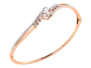 Bracelet en or massif 18 carats avec diamant de laboratoire 5 carats, rond brillant, motif tourbillon royal, certifié IGI, bijoux de mariée, personnalisable OEM - Product Image 2