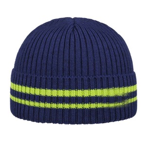 Gorro de Punto Acanalado Unisex de Color Sólido, 100% Acrílico, Cálido para Invierno, Casual, para Adultos, 58-60CM, con Ribete en Contraste, para Exteriores - Product Image 1