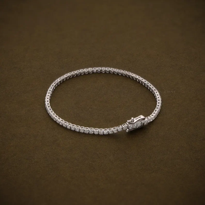 Bracelet tennis classique en diamant de laboratoire rond, bracelet en diamant taille brillant, cadeau d'anniversaire de mariage, bijoux fins pour tous les jours - Product Image 2