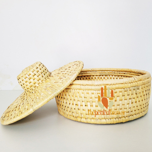 Cesta de Almacenamiento Biodegradable de Hierba Moonj Natural, Mini Cesta con Tapa y Asa, Ecológica - Product Image 4