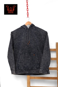 Sweat à capuche tendance pour homme en denim tricoté – Pull à capuche en jersey doux délavé - Product Image 5