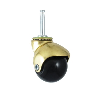 Rueda de bola giratoria dorada de 2 pulgadas con enchufes para muebles, sofá, silla, gabinete - Product Image 1