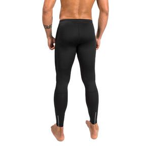 Leggings de Compresión Largos Negros para Hombre, Cintura Elástica, Spandex, Nailon, Diseño Sólido, Ropa Deportiva - Product Image 2
