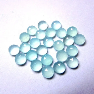 4mm naturel Aqua calcédoine Rose coupe ronde lisse Cabochon pierre précieuse en vrac derniers bijoux à la mode au meilleur prix d'usine - Product Image 1