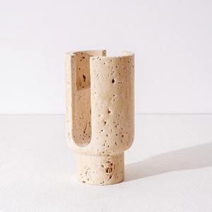 Modern Black <b>Marble</b> <b>Candle</b> Stand With Wood Base Square Shape Home Decoration - Product Image 5