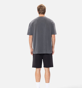 Camiseta de Hombre de Algodón Tejido de Alta Calidad OEM, Corte Holgado, Color Gris Oscuro, Estilo Urbano, con Estampado Personalizado en la Parte Delantera - Product Image 6