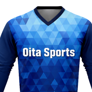 ชุดวอลเลย์บอลสีน้ำเงินรอยัลสำหรับผู้ชาย แบบซับลิเมชั่น เสื้อแขนยาวและกางเกงขาสั้น ผ้าโพลีเอสเตอร์น้ำหนักเบา สำหรับฝึกซ้อมทีมกีฬา - Product Image 4