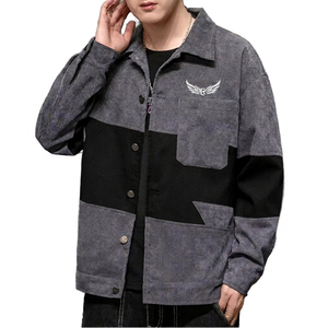 Chaqueta Bomber para Hombre, Impermeable, Ecológica, con Logotipo Frontal, Diseño de Bloques de Color, Cuello Alto, Estilo Casual Holgado para Invierno - Product Image 3