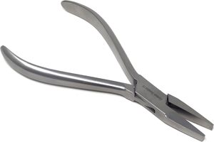 Pince orthodontique pour colliers, instruments dentaires en acier inoxydable, pince orthodontique à pointe plate, finition polie miroir, marquage CE - Product Image 4