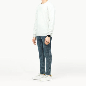 Sweat-shirt blanc à col rond brodé pour homme, coupe classique, manches longues, couleur unie, pull décontracté en coton tricoté pour l'hiver - Product Image 3