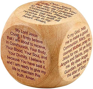 Cubo de Oración Católico de Madera, Primera Comunión, Escrituras Cristianas, con Base para Oración, Decoración de Fe, Regalo para Iglesia - Product Image 2