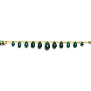 Perles en émeraude naturelle de Zambie, forme goutte lisse, taille 4x7mm-7x13mm, qualité AAA, pierres précieuses en vrac pour la création de bijoux - Product Image 2