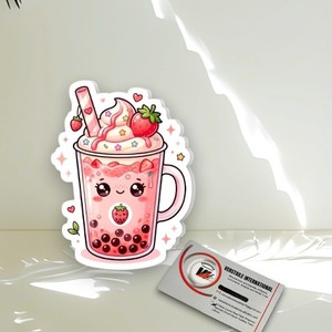 Cute Strawberry Bubble Tea Acrylic Lash Custom Logo Color Diamond <b>Square</b> Flower Oval Circle Rectangle Beauty <b>Tool</b> - Product Image 2